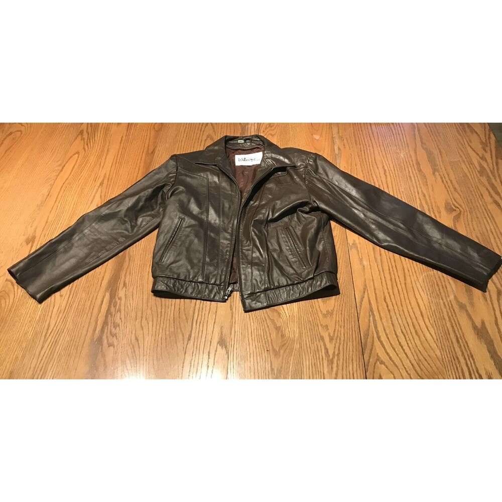Vintage Wilson Suede & Leather Jacket Brown Size 38 Large L Moto Racer 94115